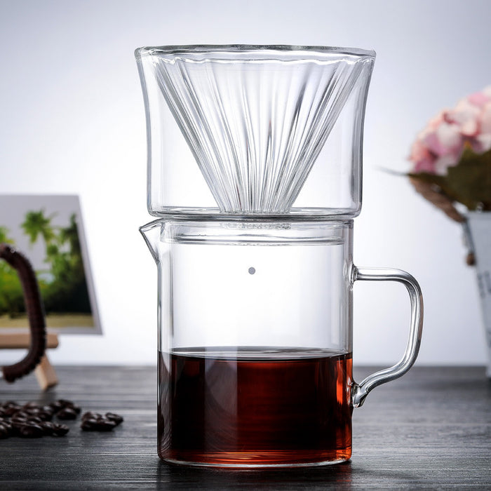 Heat-Resistant Glass Coffee Pot with Double Glass Coffee Filter Cup