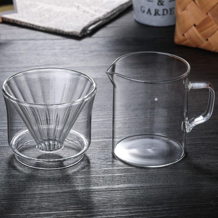 Heat-Resistant Glass Coffee Pot with Double Glass Coffee Filter Cup