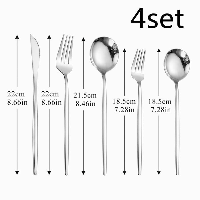 Stainless Steel Portuguese Knife Fork Spoon Plated with Titanium