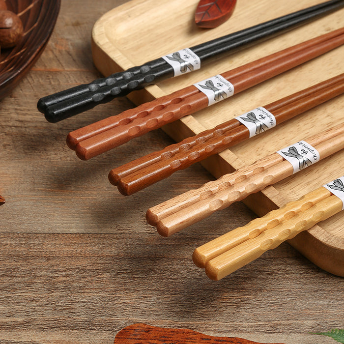 Elegant Household Wooden Chopsticks Gift Box Set - 5 Pairs