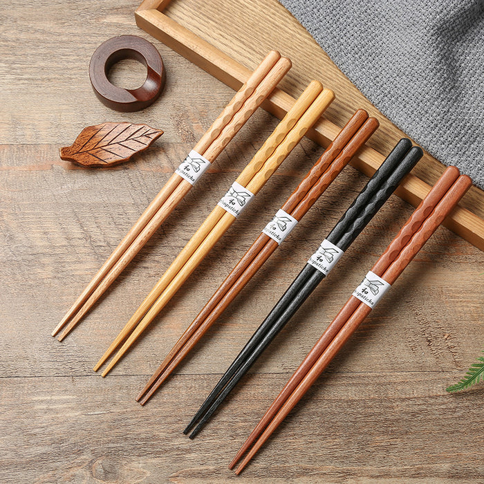 Elegant Household Wooden Chopsticks Gift Box Set - 5 Pairs