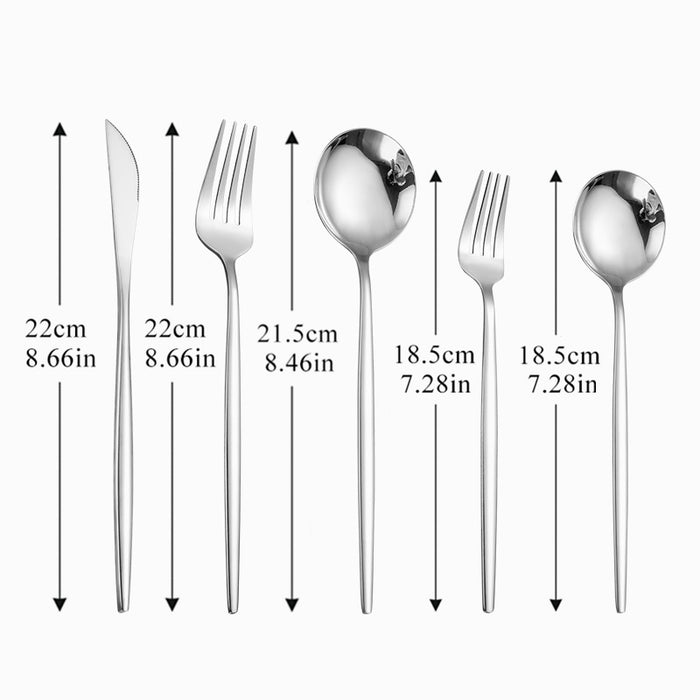 Stainless Steel Portuguese Knife Fork Spoon Plated with Titanium